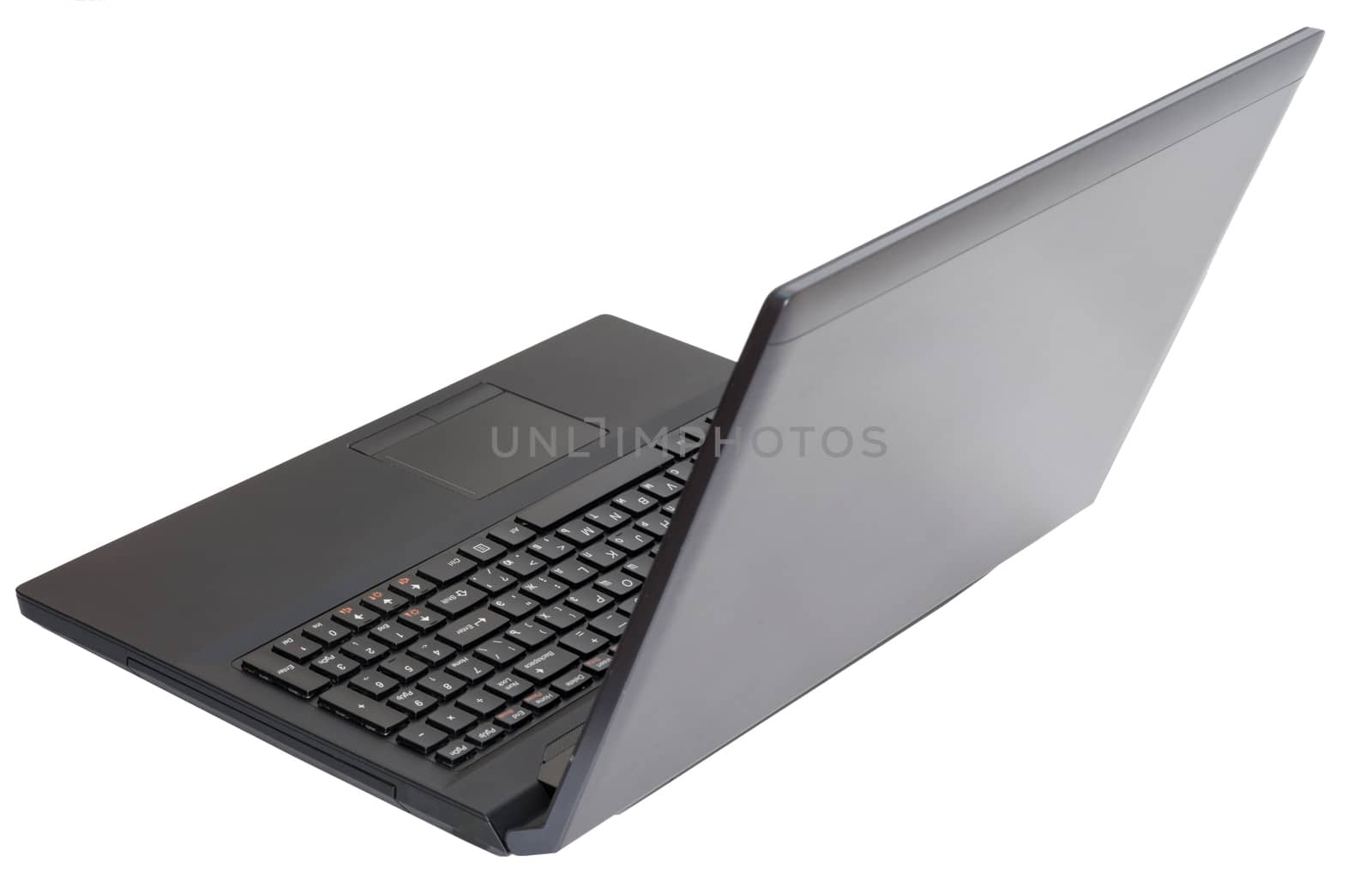 Black laptop on white by cherezoff