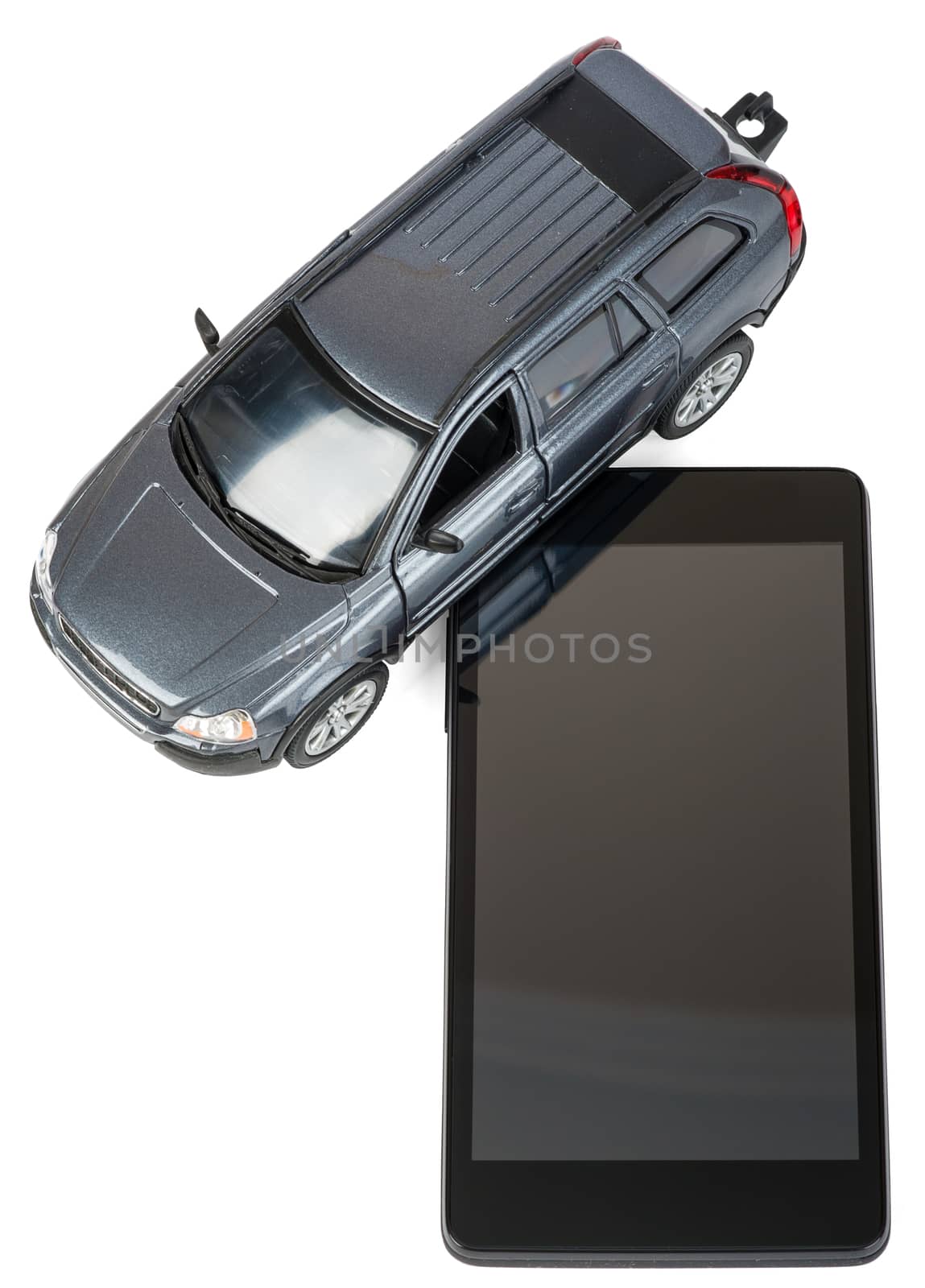 Car with smartphone by cherezoff