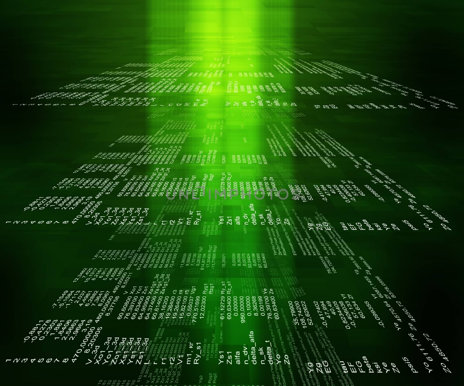 Green binary code on black background. Computer concept