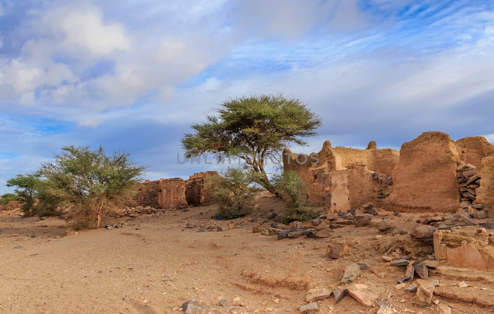 ruins of the ancient town in the Sahara desert, Morocco