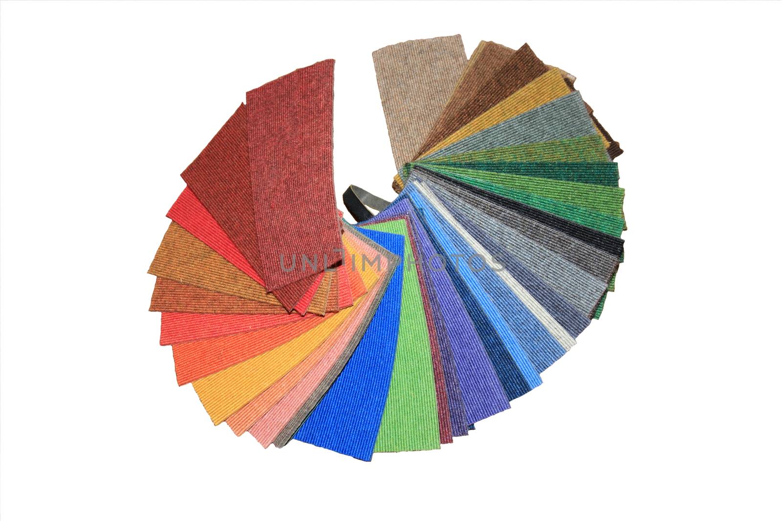 Carpet swatches in an interior decoration shop