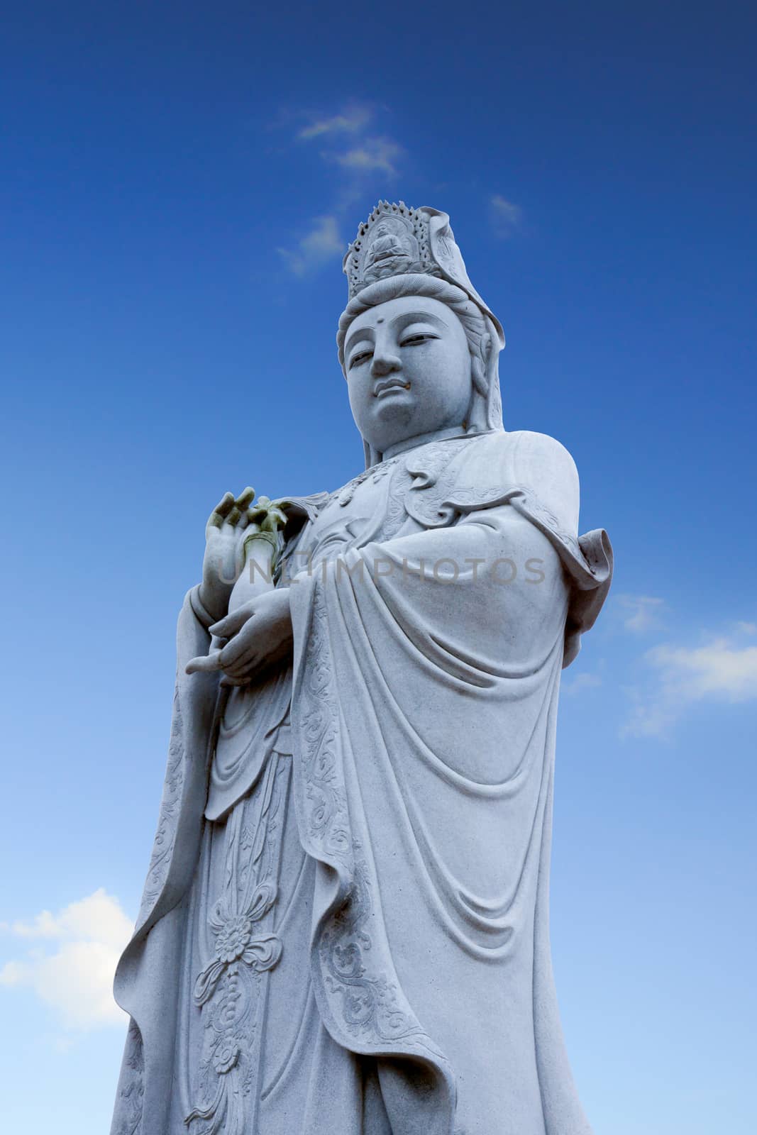 Sculptures of Chinese gods. (Kuan Yin) in the park.