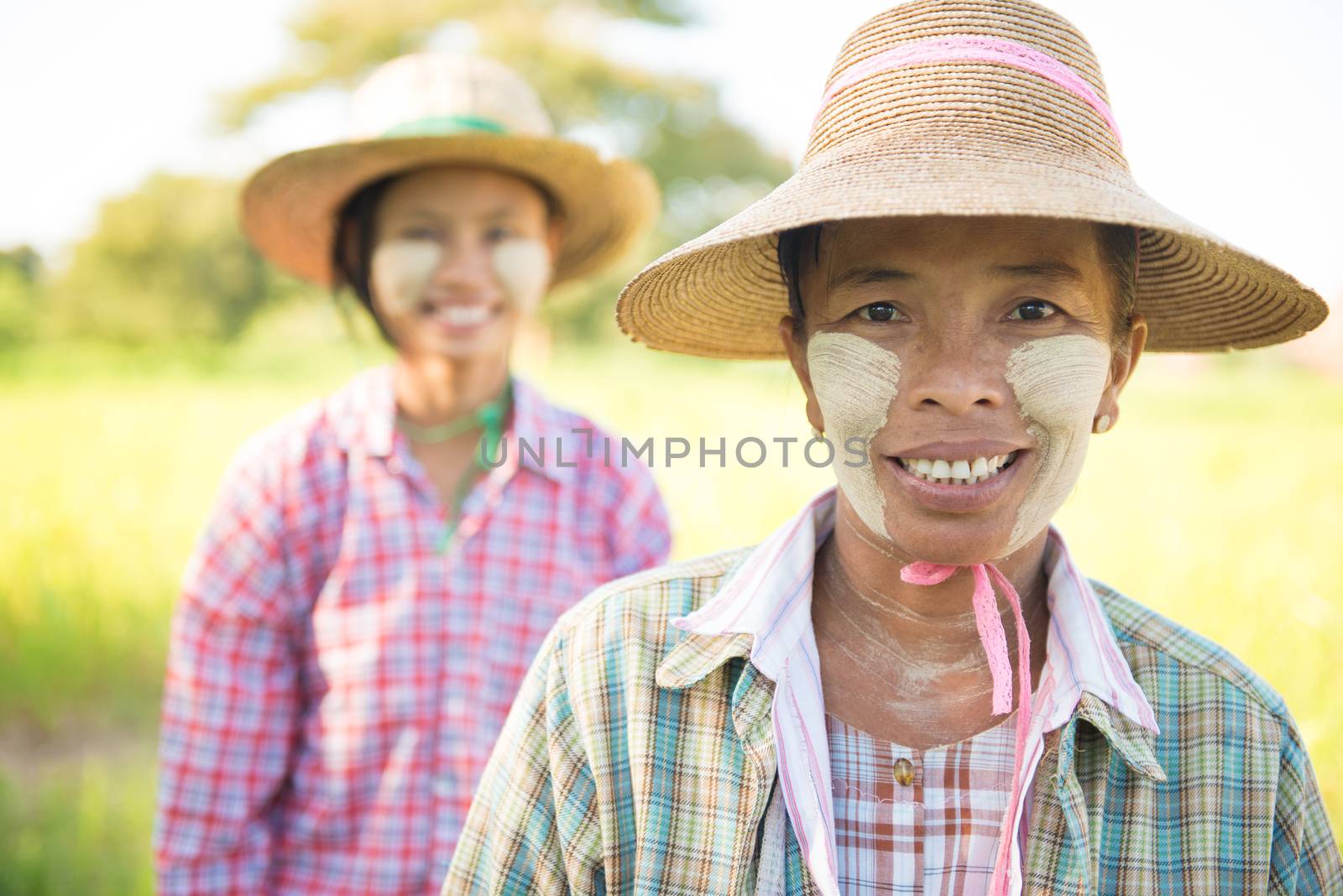 Traditional Myanmar female farmers portrait by szefei