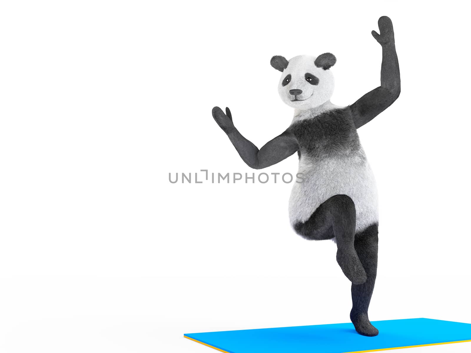 cheerful cool hip-hop character panda in dance isolated on white background.