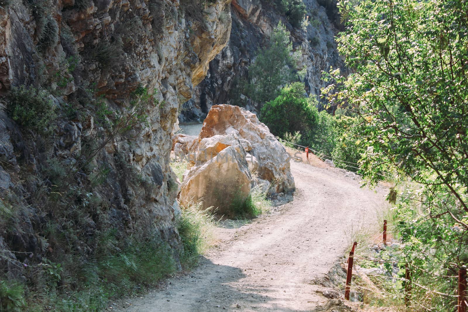 Envelope mountain road, the concept of uncertainty of what will happen in the future. The National Park Canyon Goynuk, Turkey