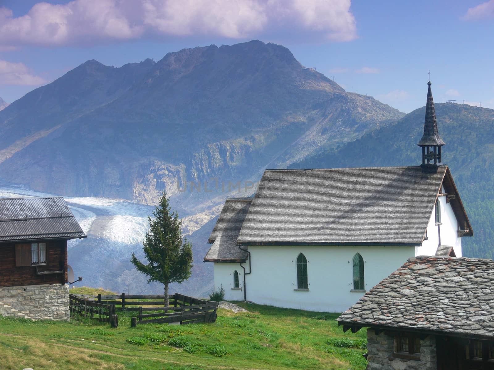 Chapel in Swiss Alps by bertrand