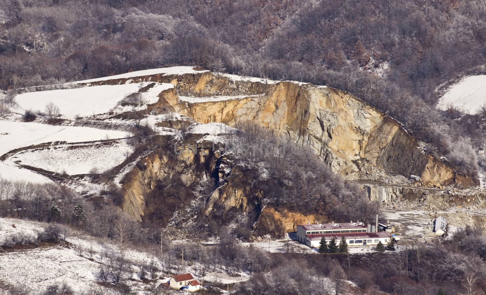 Quarry, winter environment