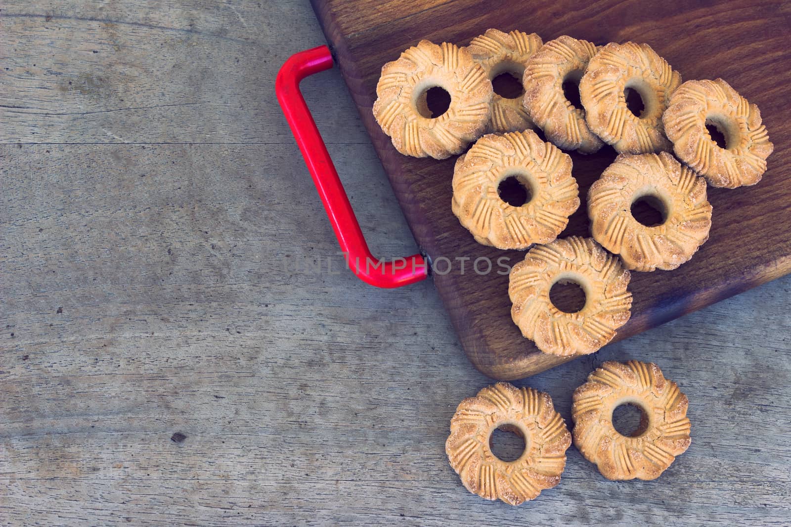 Cookies on a wooden table - filtered