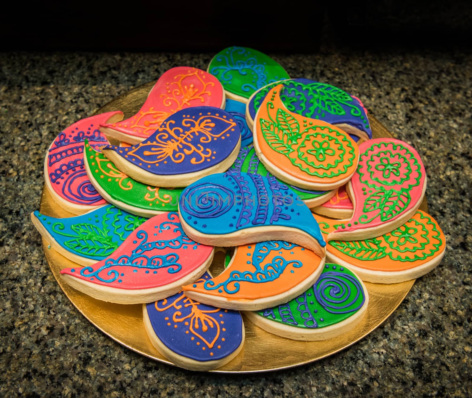 Image of shortbread cookies decorated with colorful icing