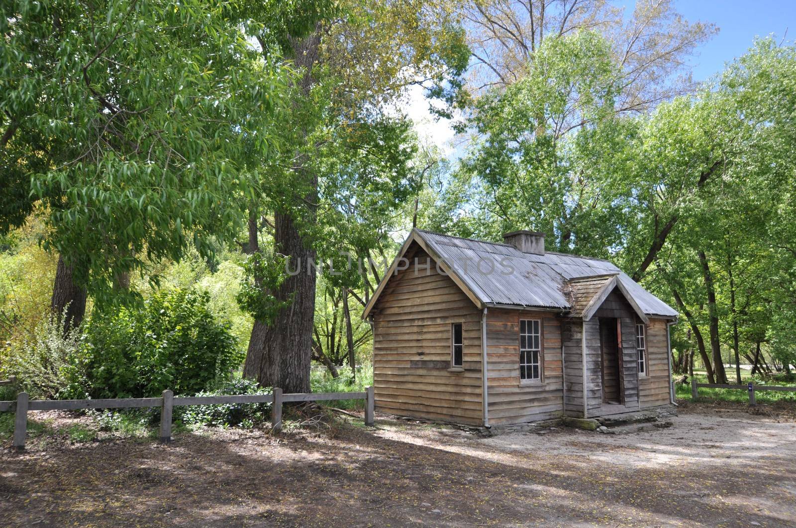 This wooden cottage is next to the Chinese miners Settlement in Arrowtown, near Queenstown, New Zealand