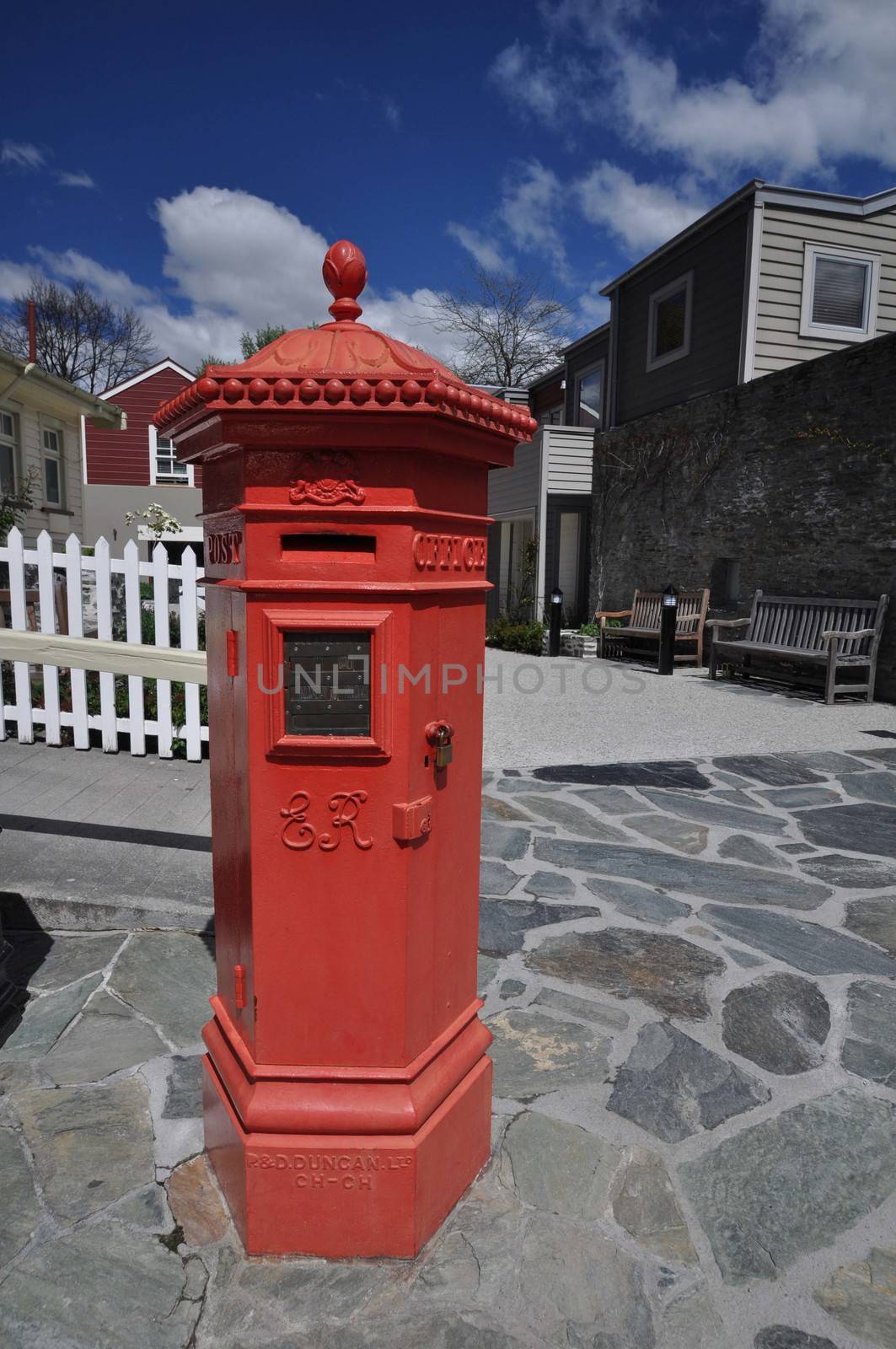 ARROWTOWN, NEW ZEALAND - OCT 24 2013 : Post box at Arrowtown, near Queenstown, Otago, New Zealand. The town is famed for the 1860 gold rush