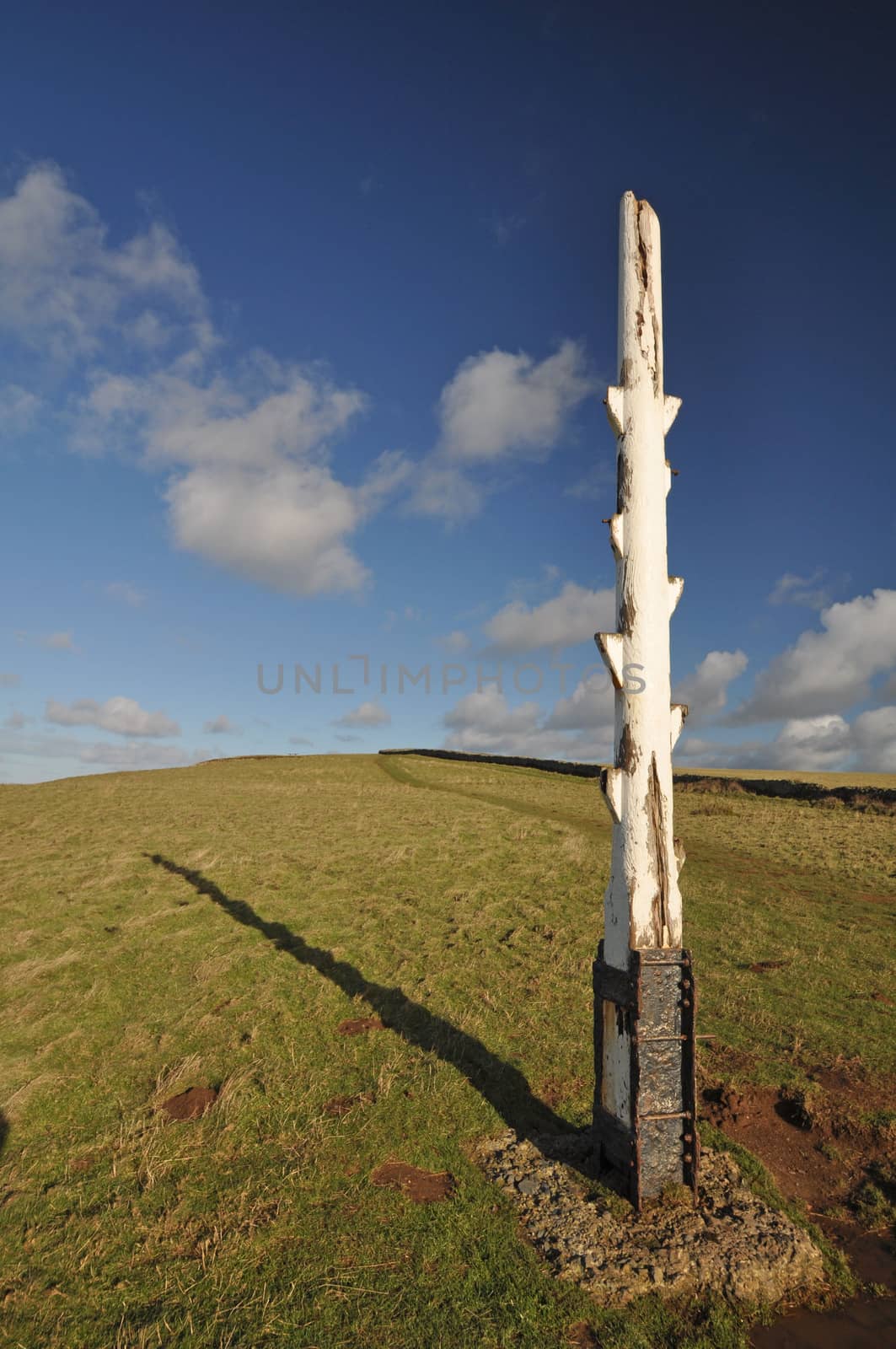 Baggy Point coastguard wreck post on Southwest Coast Path, North by dpe123