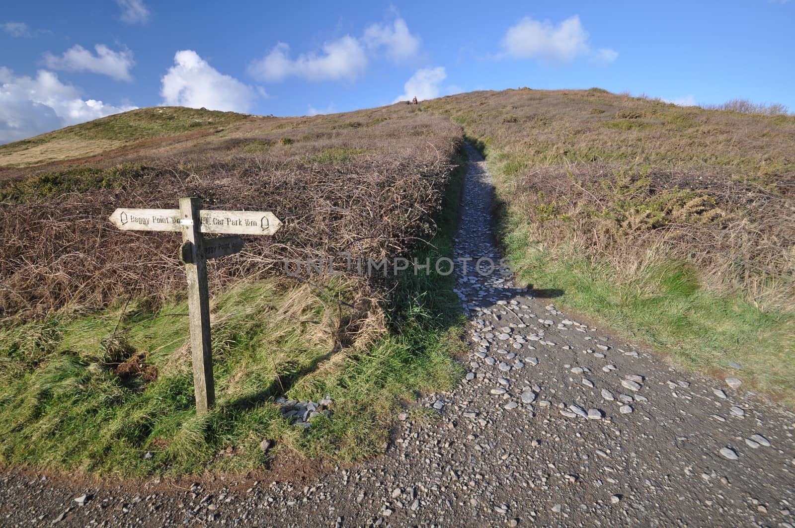 Southwest coast path sign to Baggy Point, Croyde, North Devon by dpe123