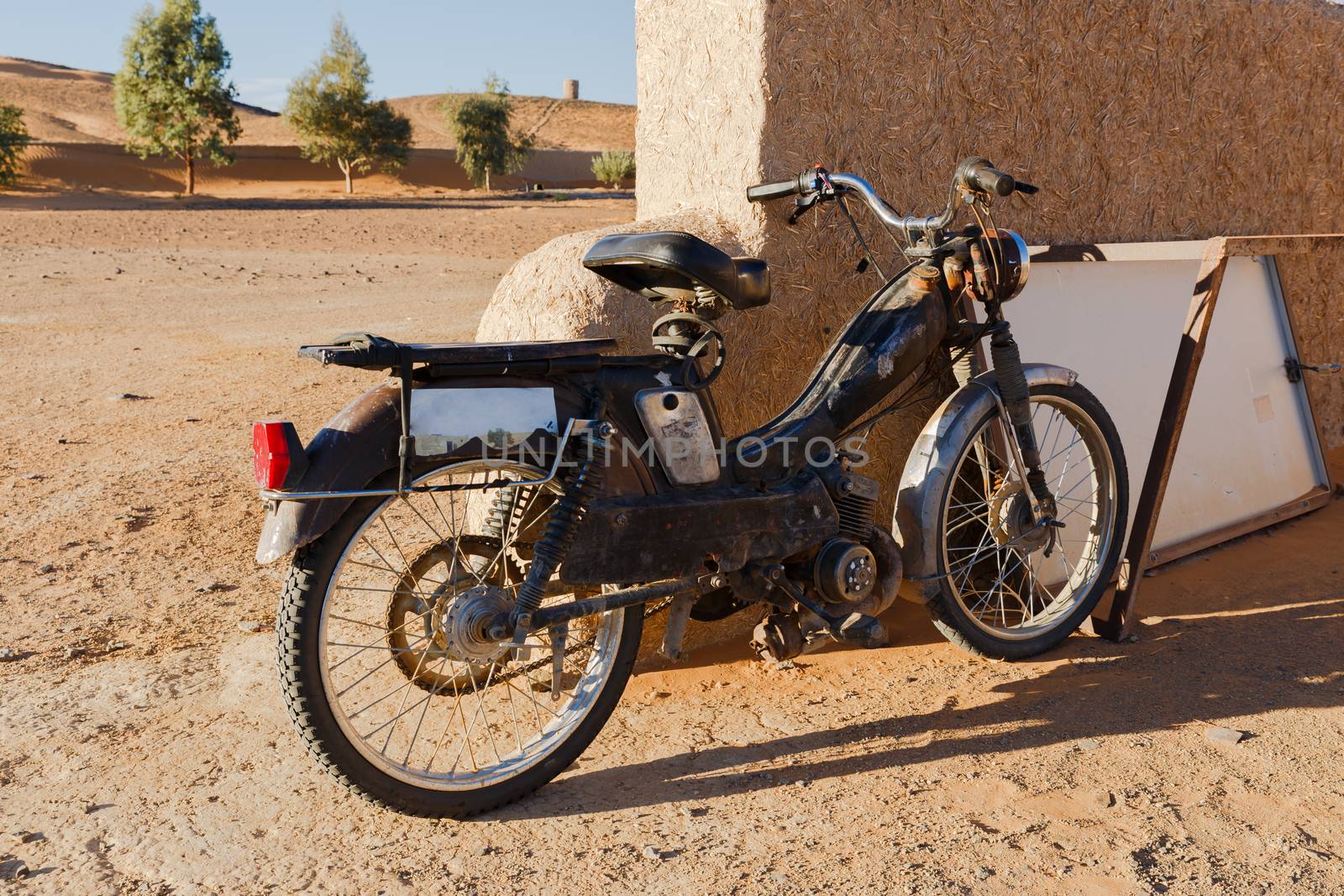 Vintage 60s French Moped Or Scooter, sahara desert Morocco