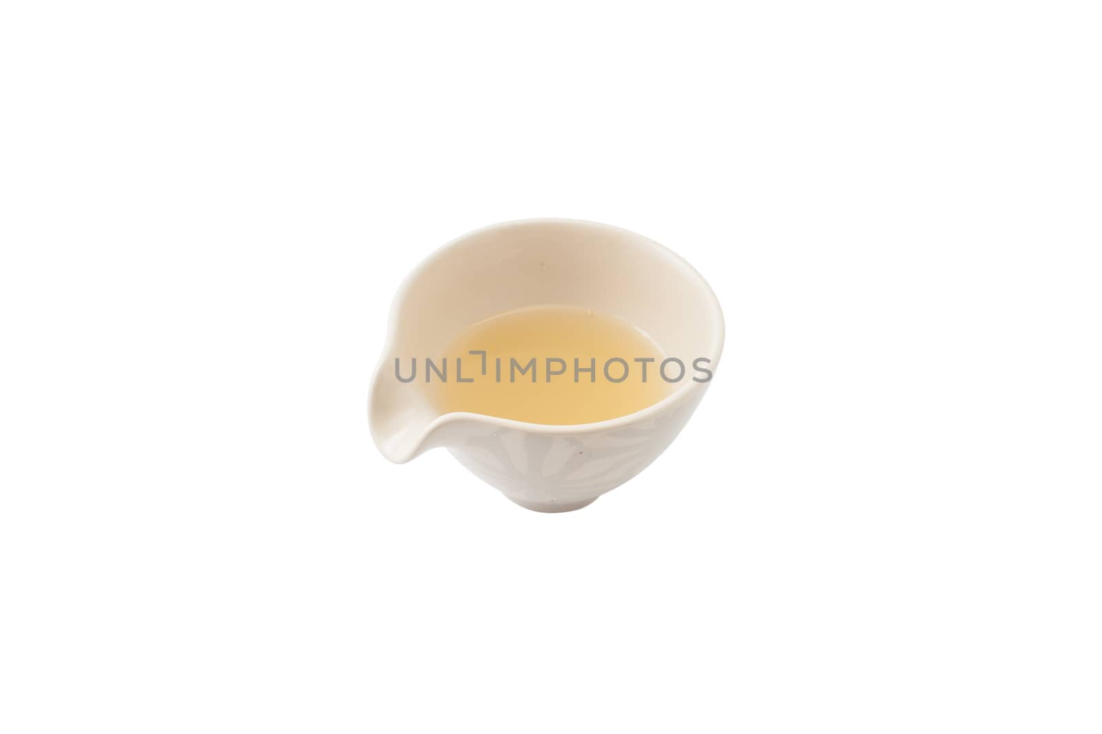 Japanese style soup in ceramic cup isolated on white background with clipping path