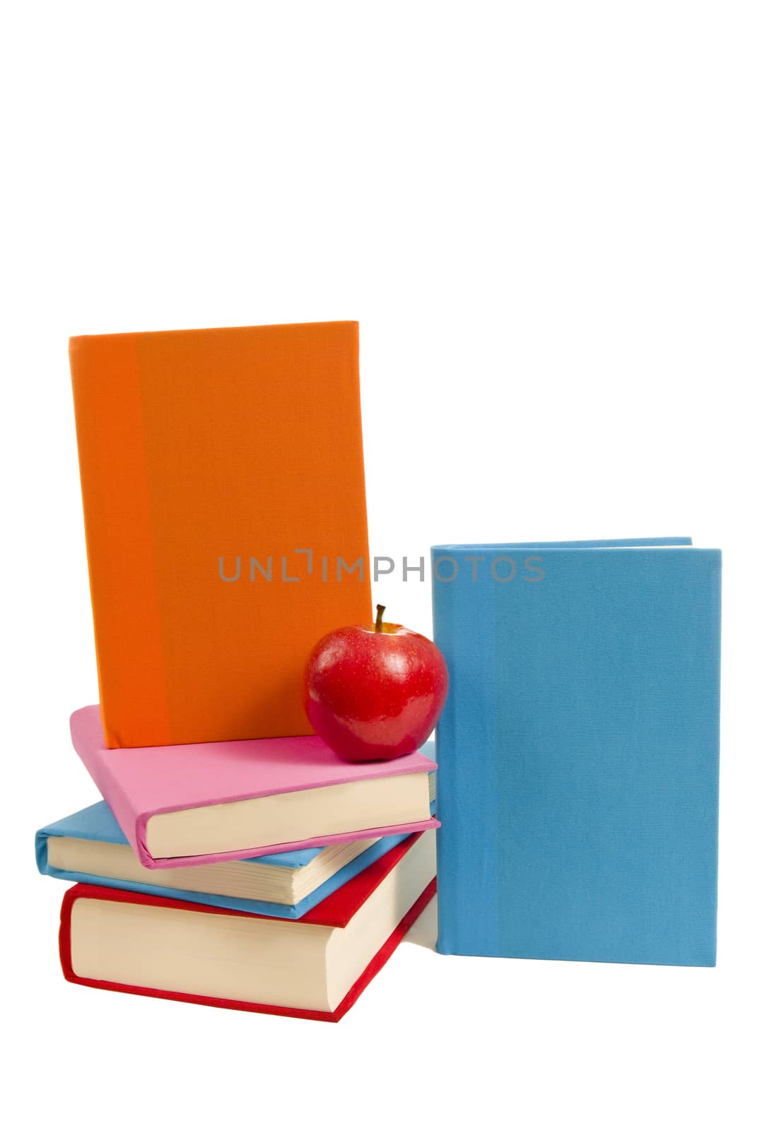 Covered Blank Books With Red Apple by stockbuster1