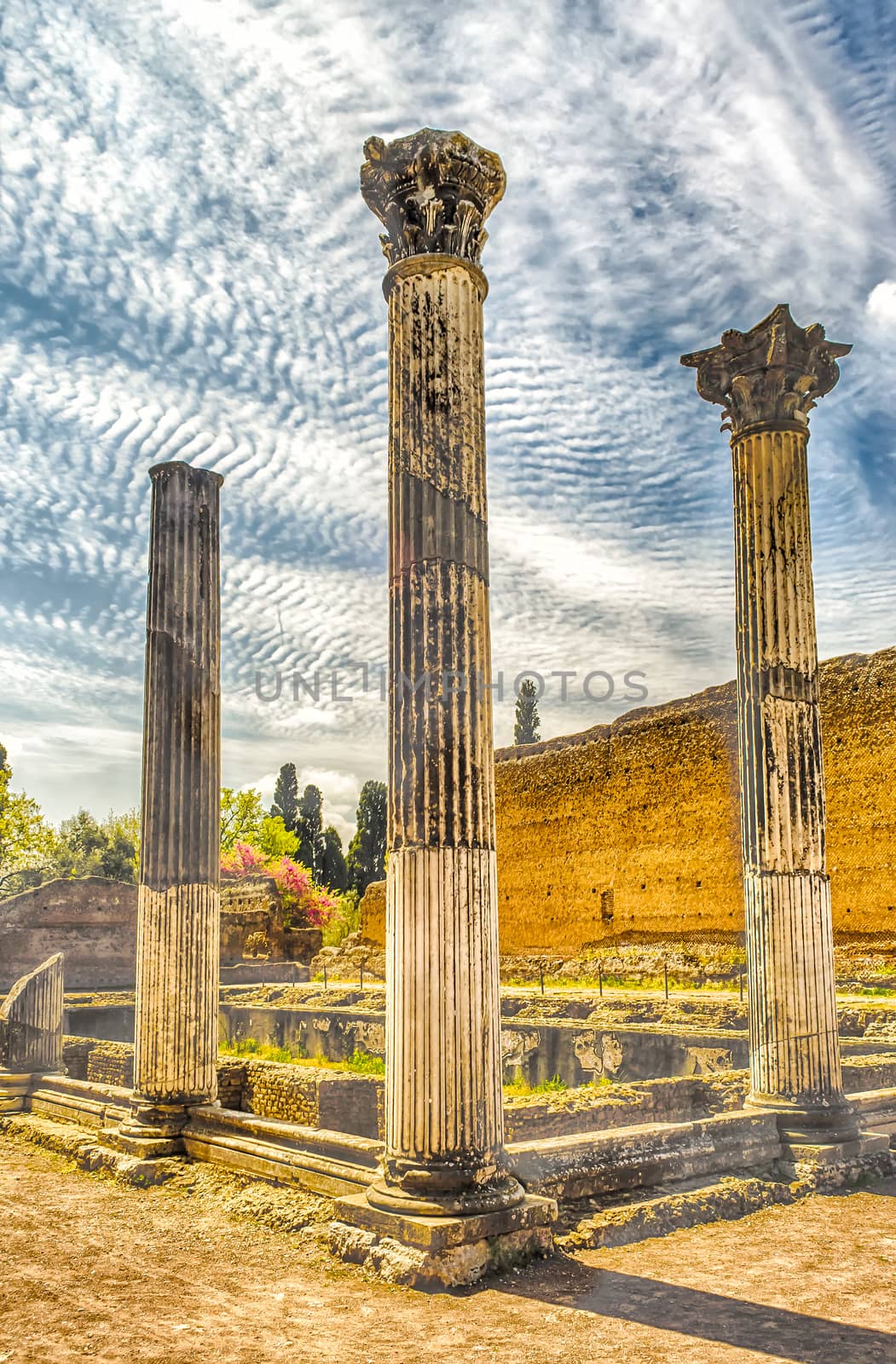 Ruins of Corinthian Columns at Villa Adriana (Hadrian's Villa),  by marcorubino