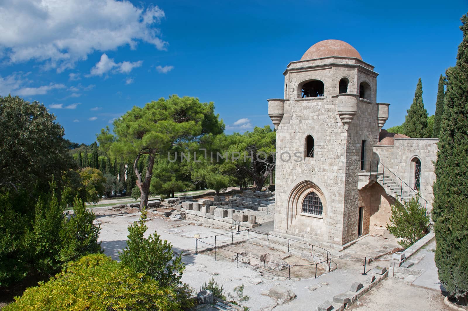 Church of our Lady, at Ialyssos monastery on the Greek island of Rhodes. Built at the top of Mount Filerimos