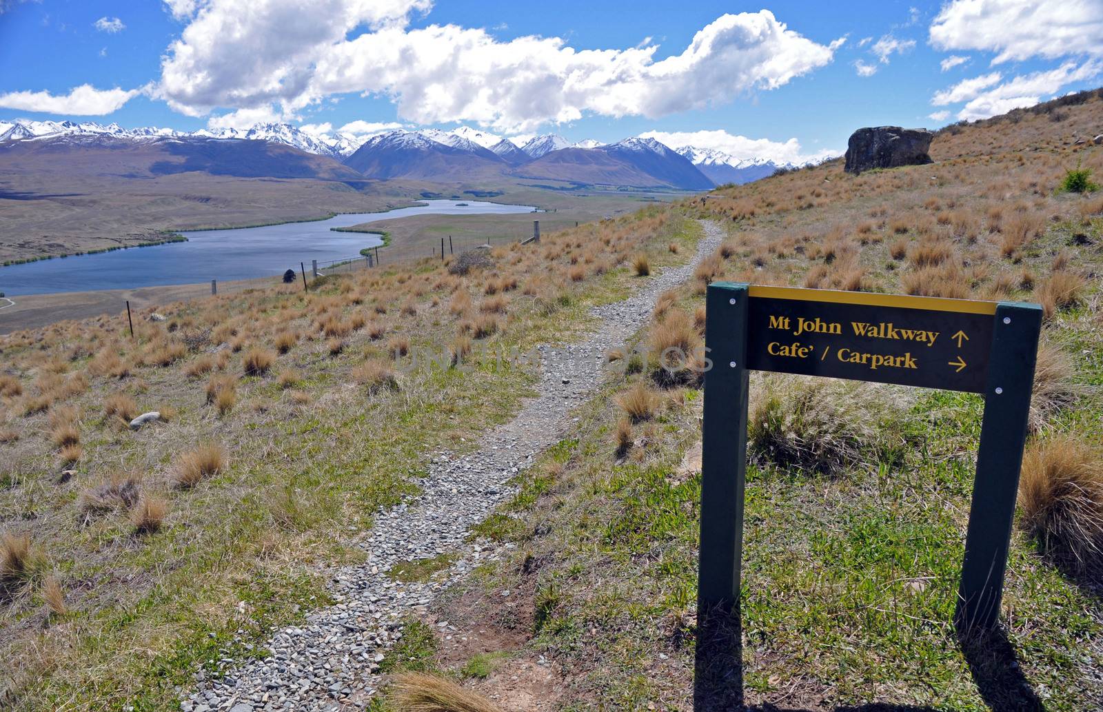 Lake Alexandrina New Zealand from the path from Mount John to La by dpe123