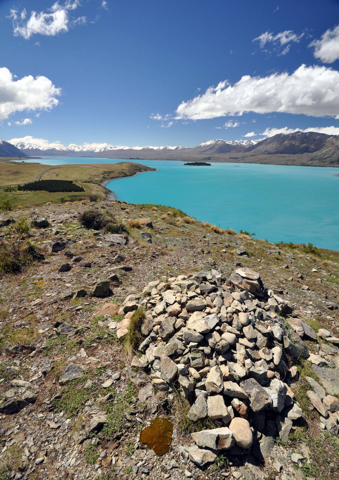 Lake Tepako New Zealand from the path to Lake Tepako village by dpe123