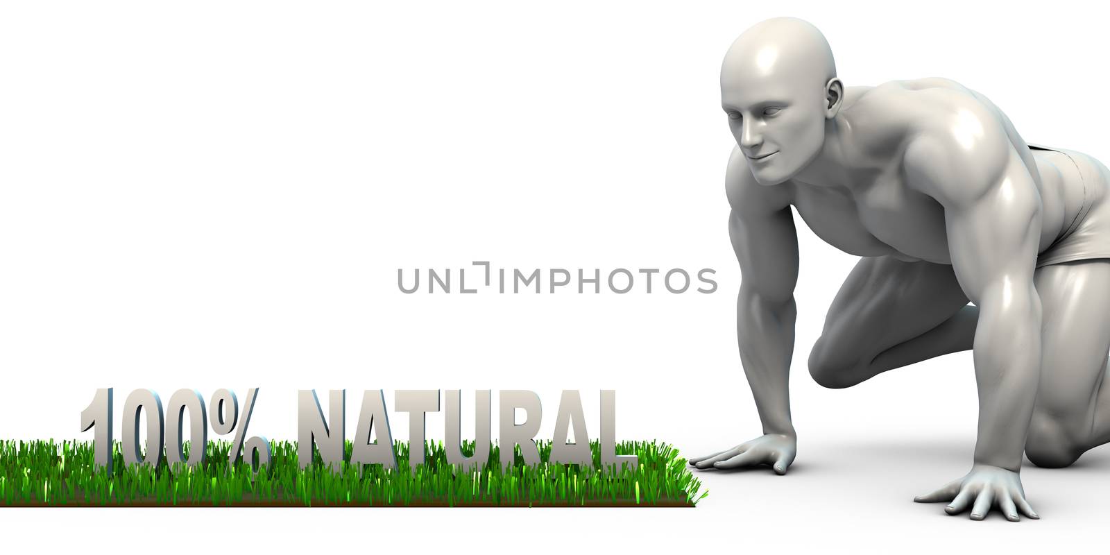 100% Natural Concept with Man Looking Closely to Verify