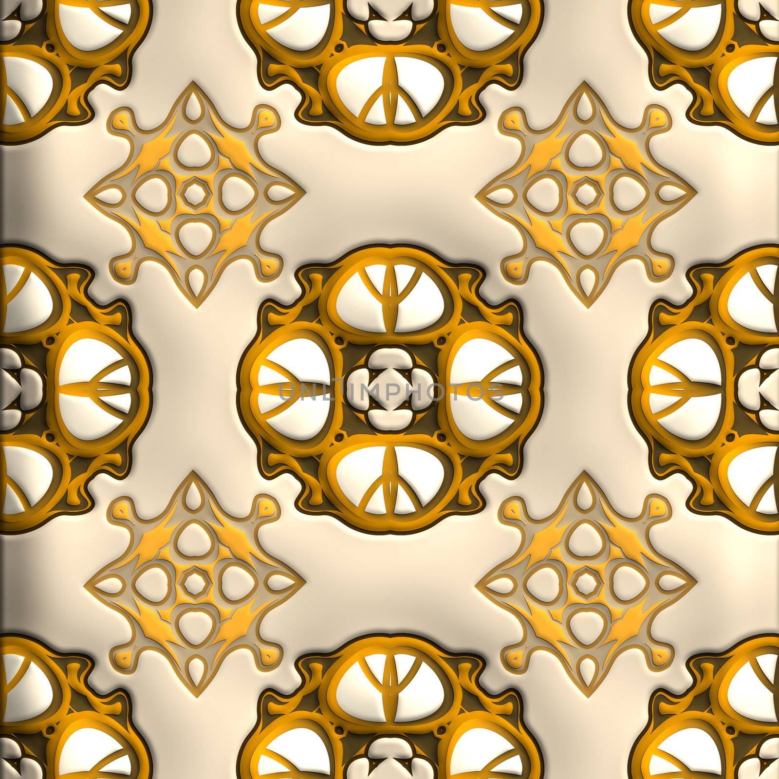 Plastic background tiles with embossed abstract ornament