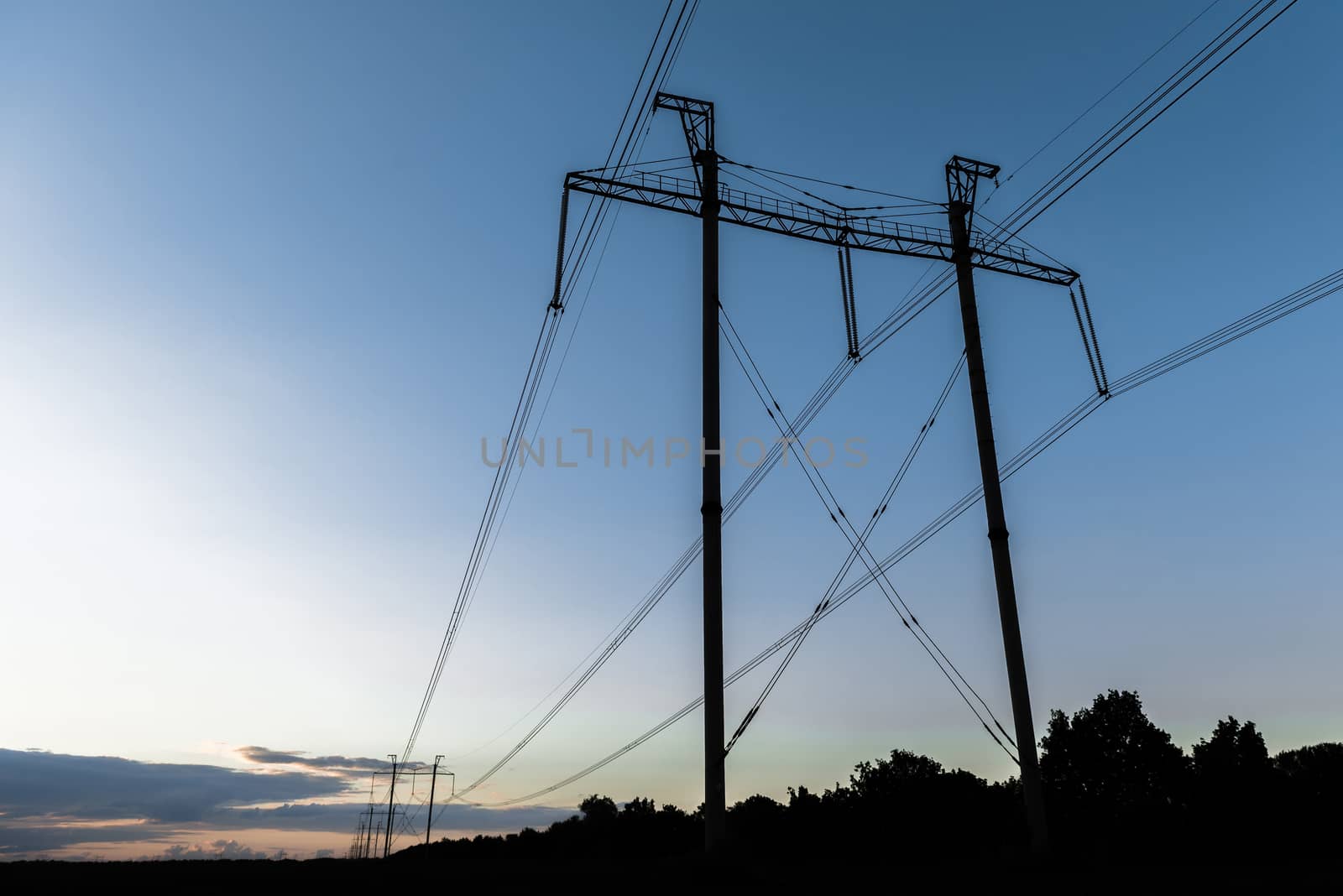 high-voltage power line by Andreua