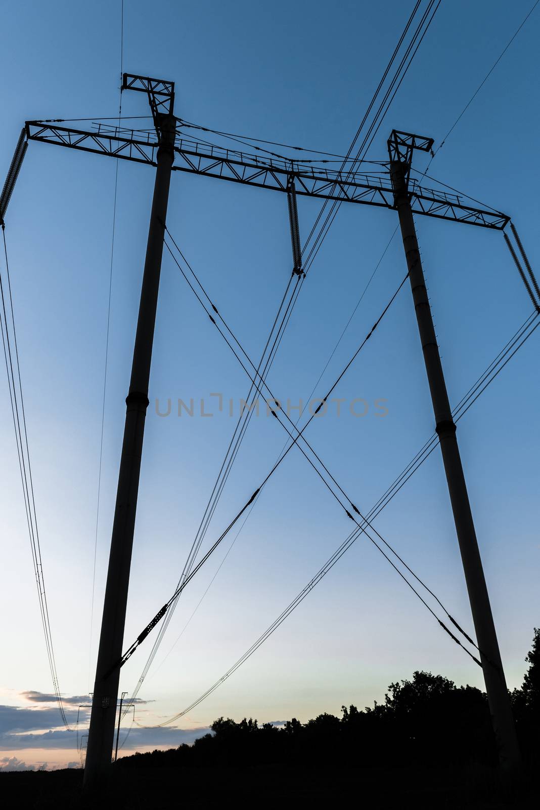 high-voltage power line by Andreua