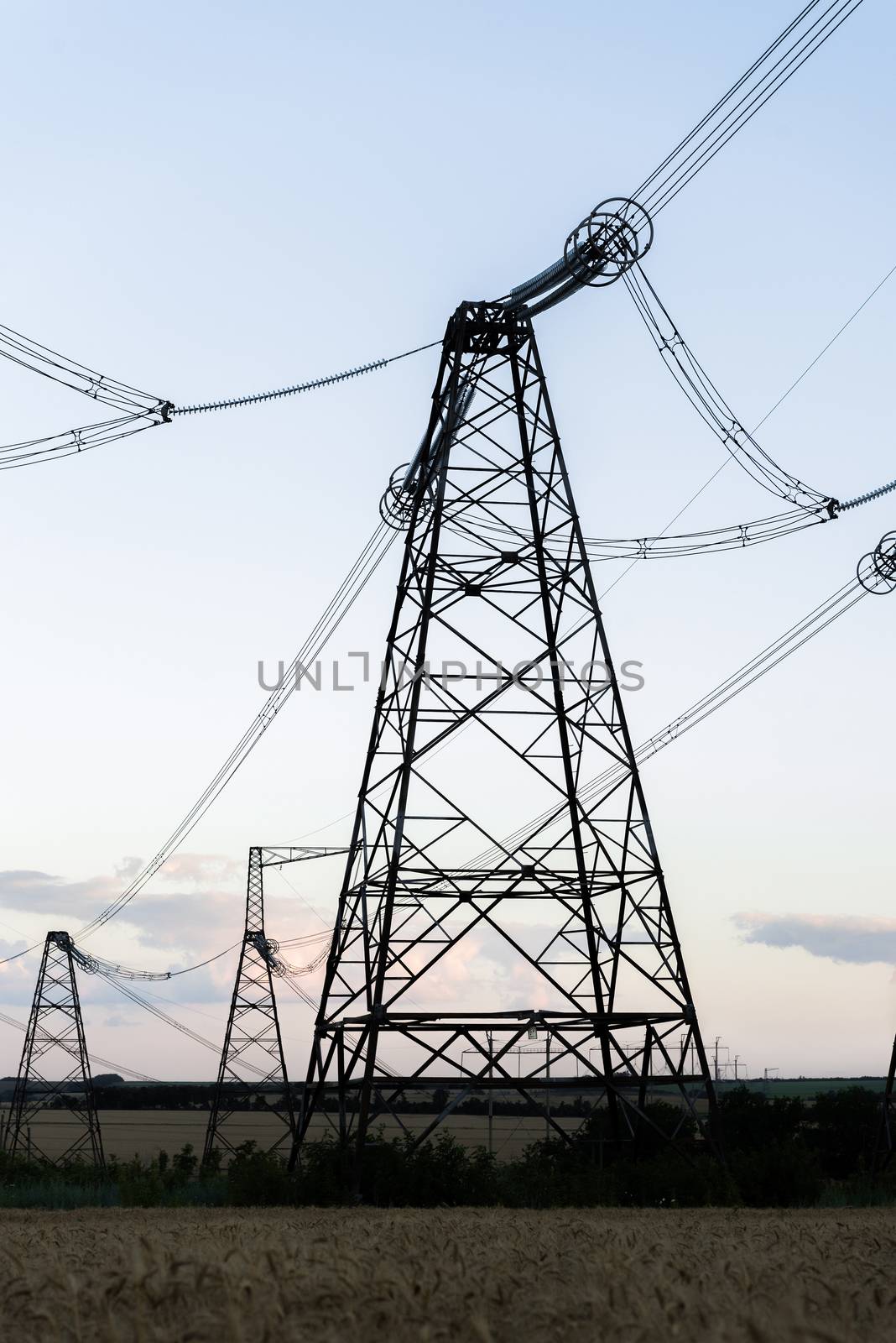 high-voltage power line by Andreua