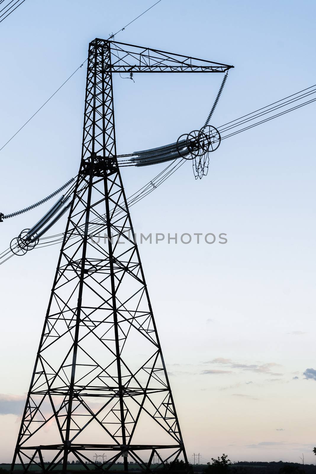 high-voltage power line by Andreua