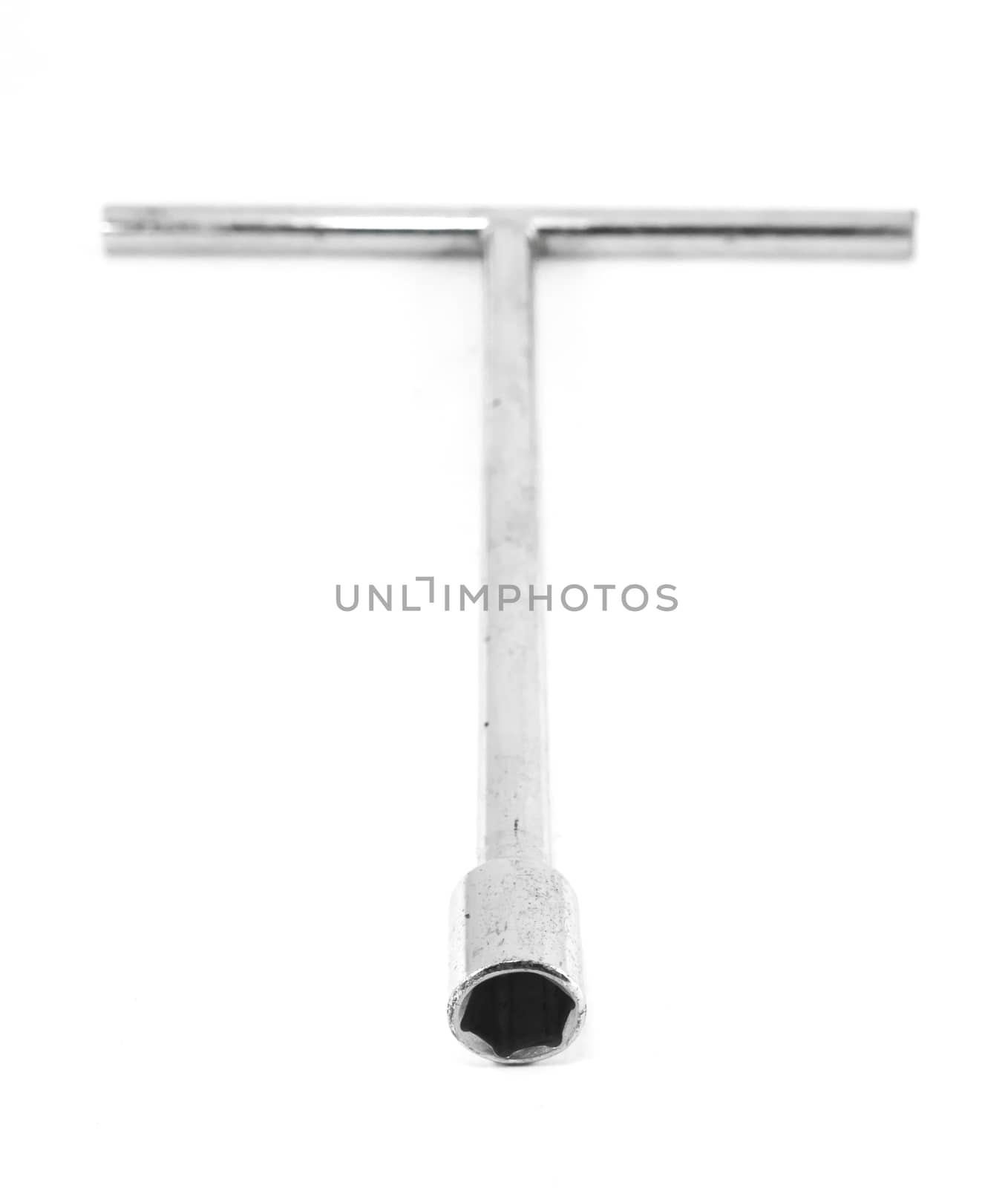 T shape socket wrench isolated on white background