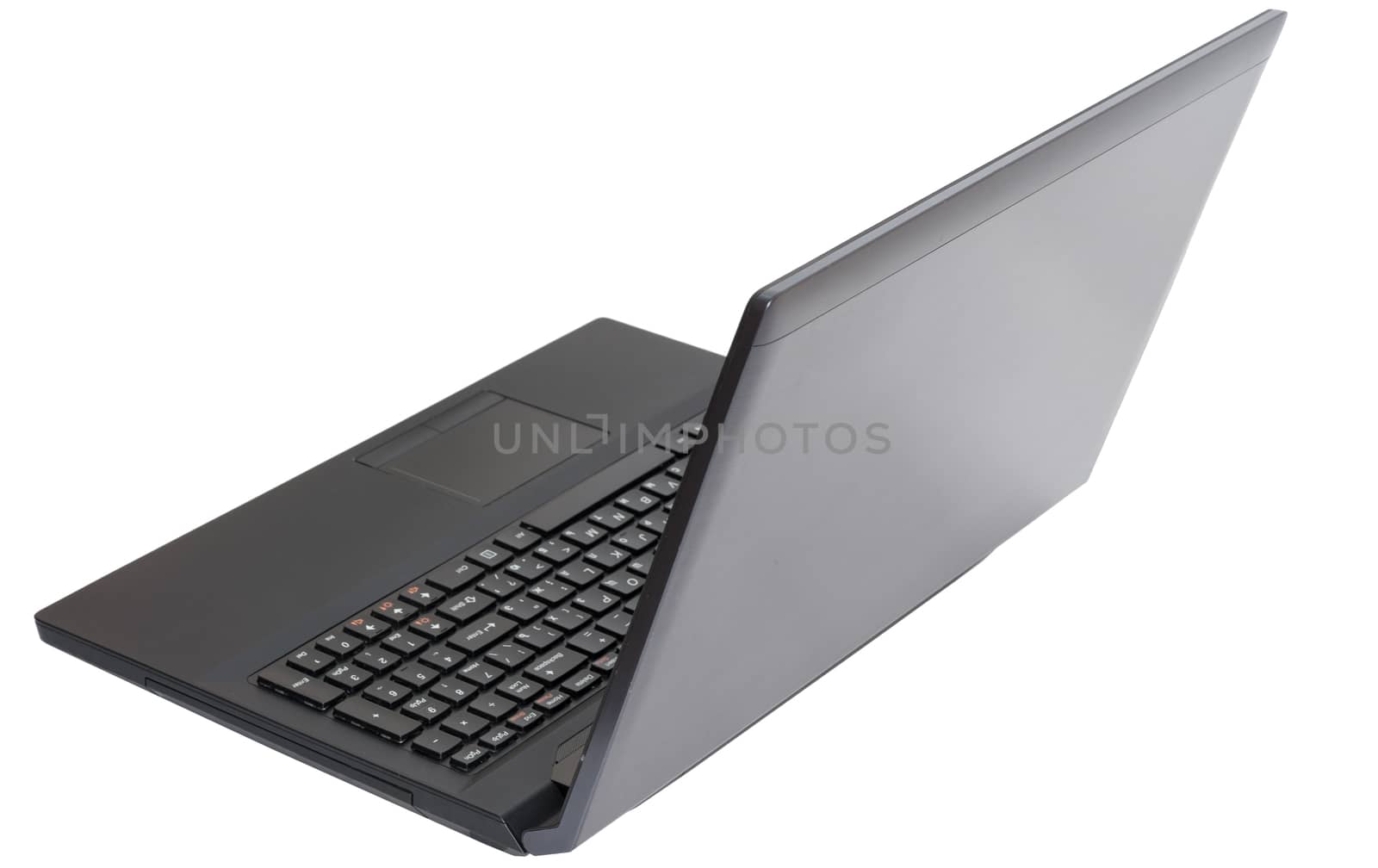 Black laptop on white by cherezoff