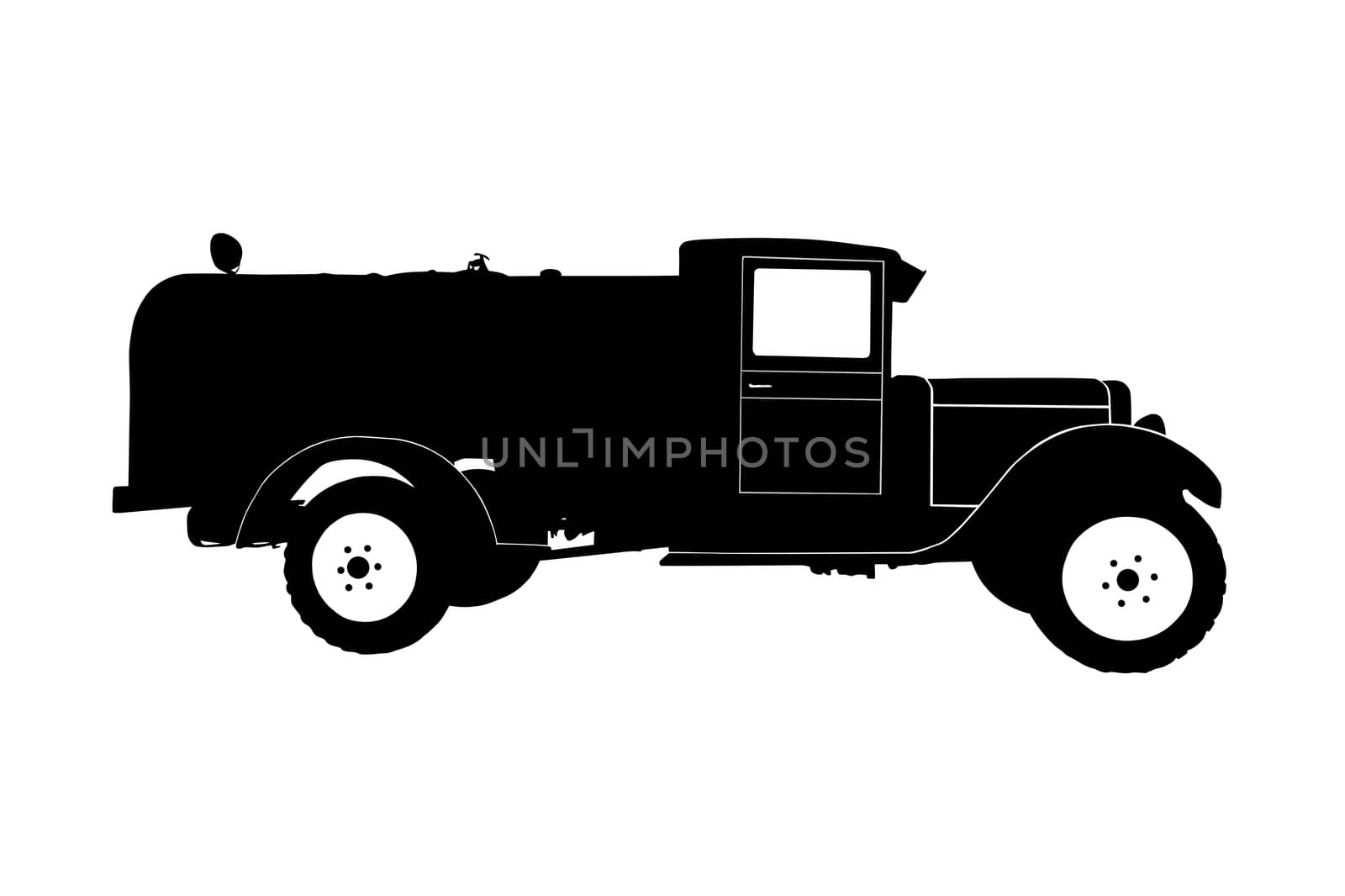 Silhouette of the car, isolated on white background.