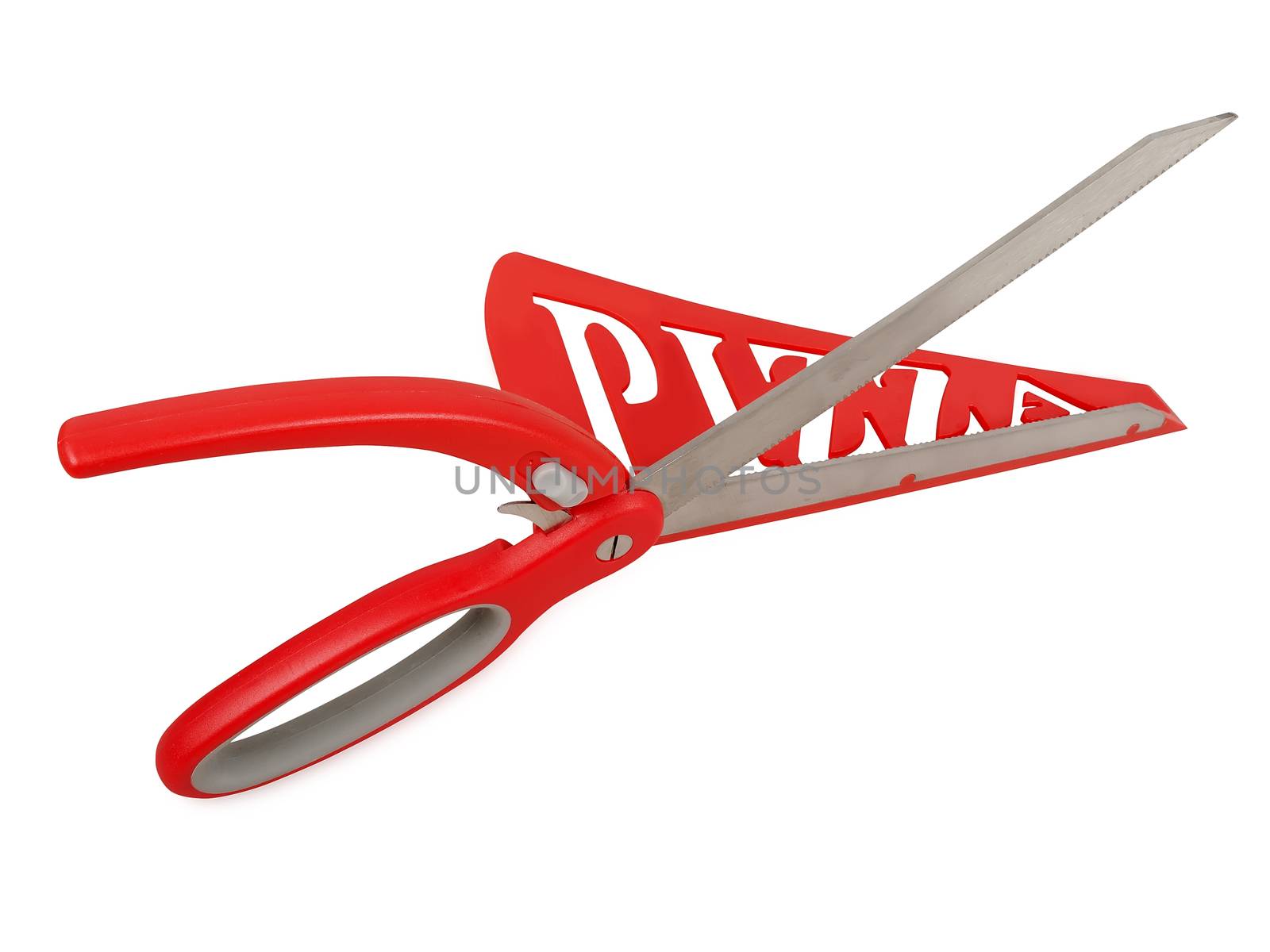 pizza scissors isolated on white background, studio shot     