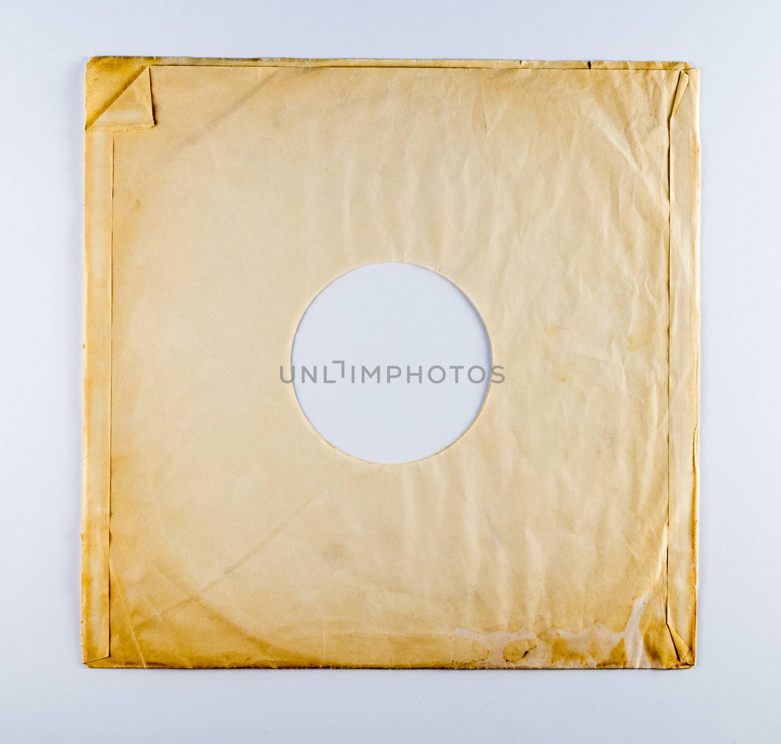 Vintage vinyl album sleeve or jacket on white background