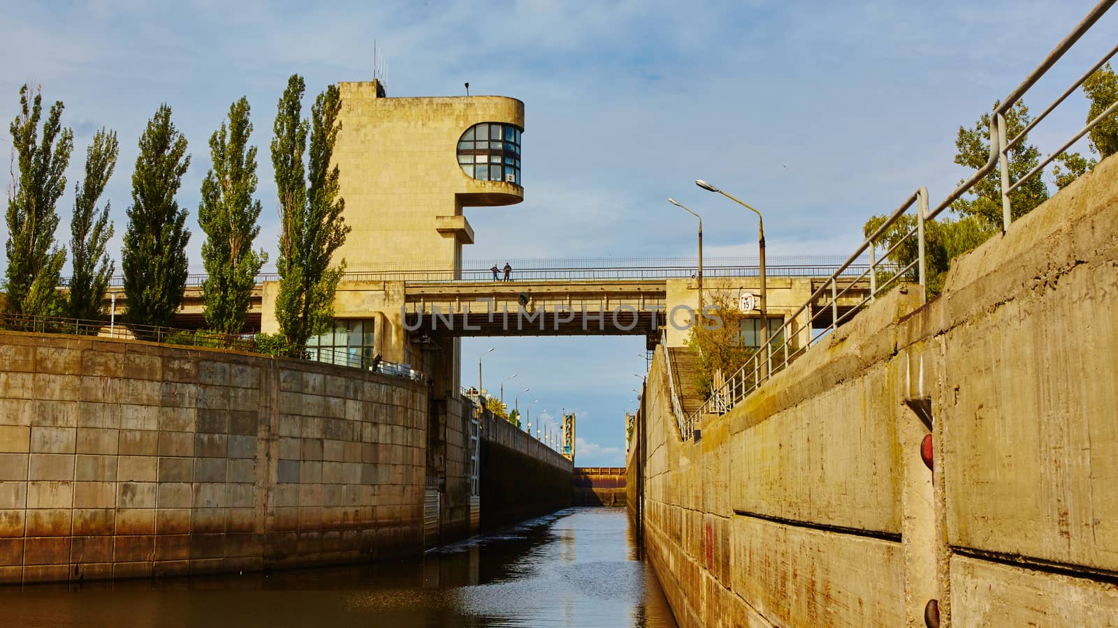 One of the locks on navigable river  by sarymsakov