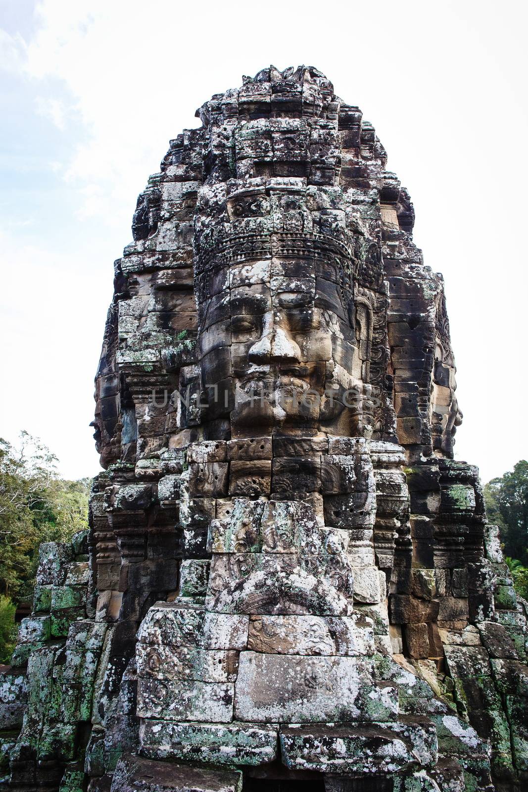 Face Towers in the ancient city of Cambodia