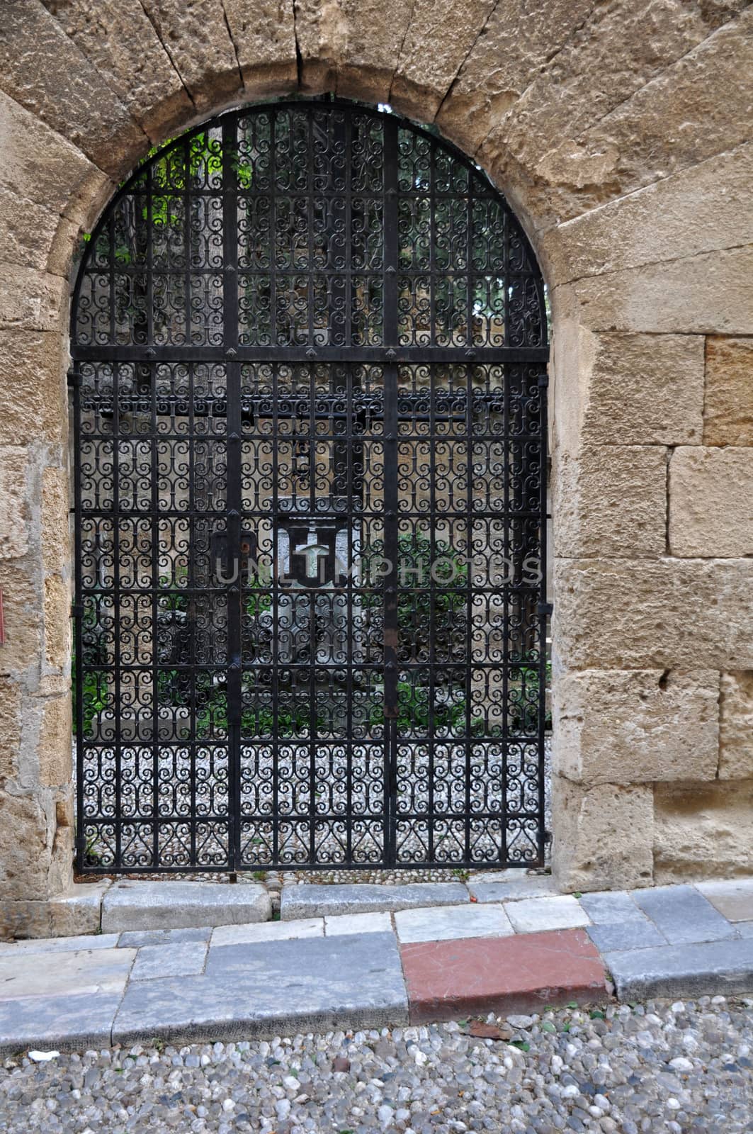 Traditional door on the Mediterranean Greek island of Rhodes