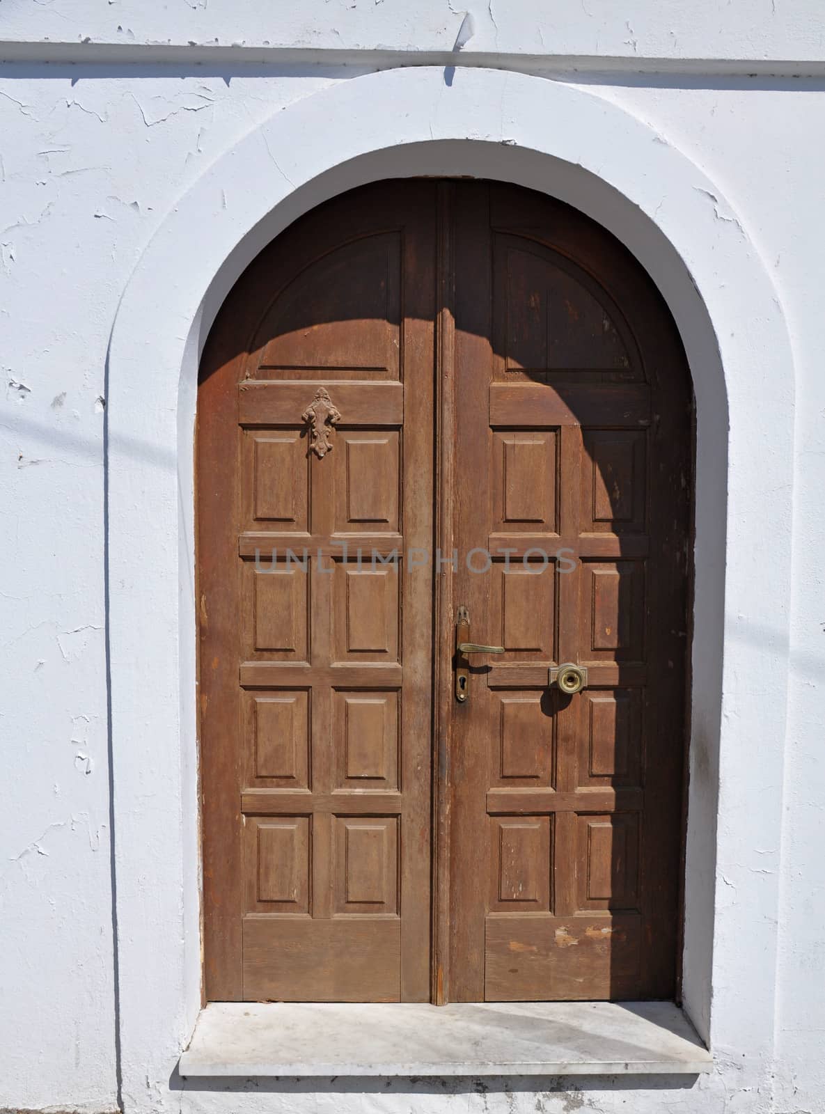 Traditional door on the Mediterranean Greek island of Rhodes