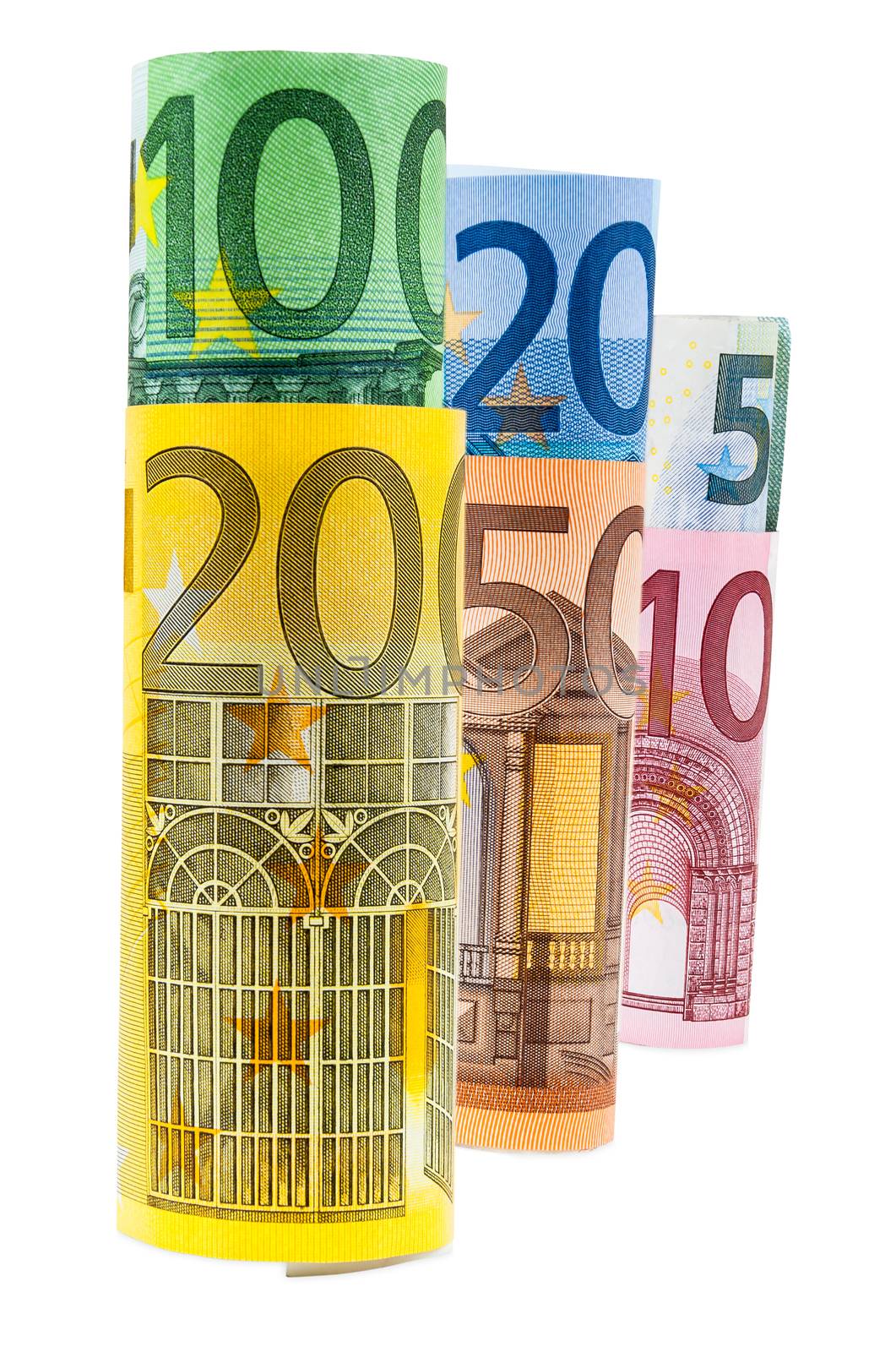 Set of rolled euro banknotes by mkos83