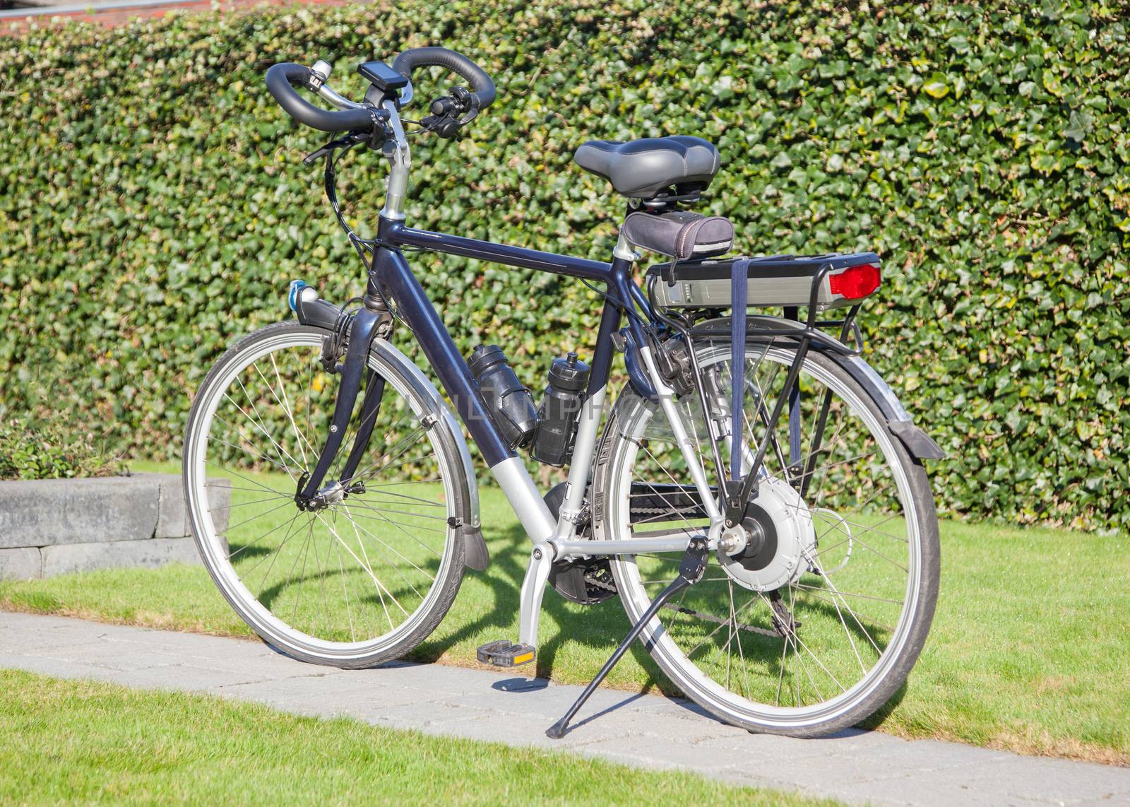 Electric bicycle in the sun, modern bike mostly used by seniors