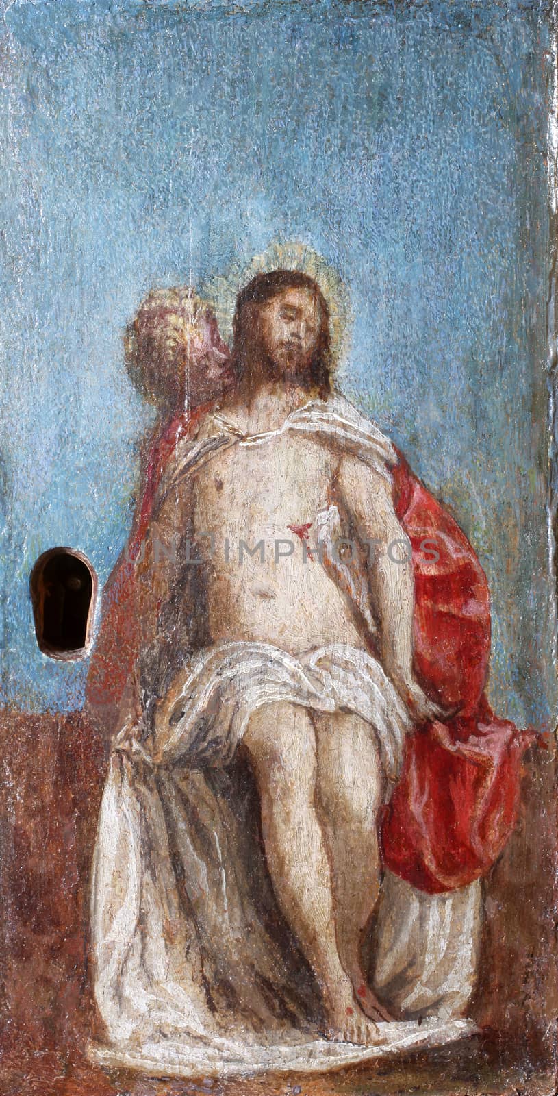 Paolo Veronese: The Dead Christ with the angel, exhibited at the Great Masters Renaissance in Croatia, opened December 12, 2011. in Zagreb, Croatia