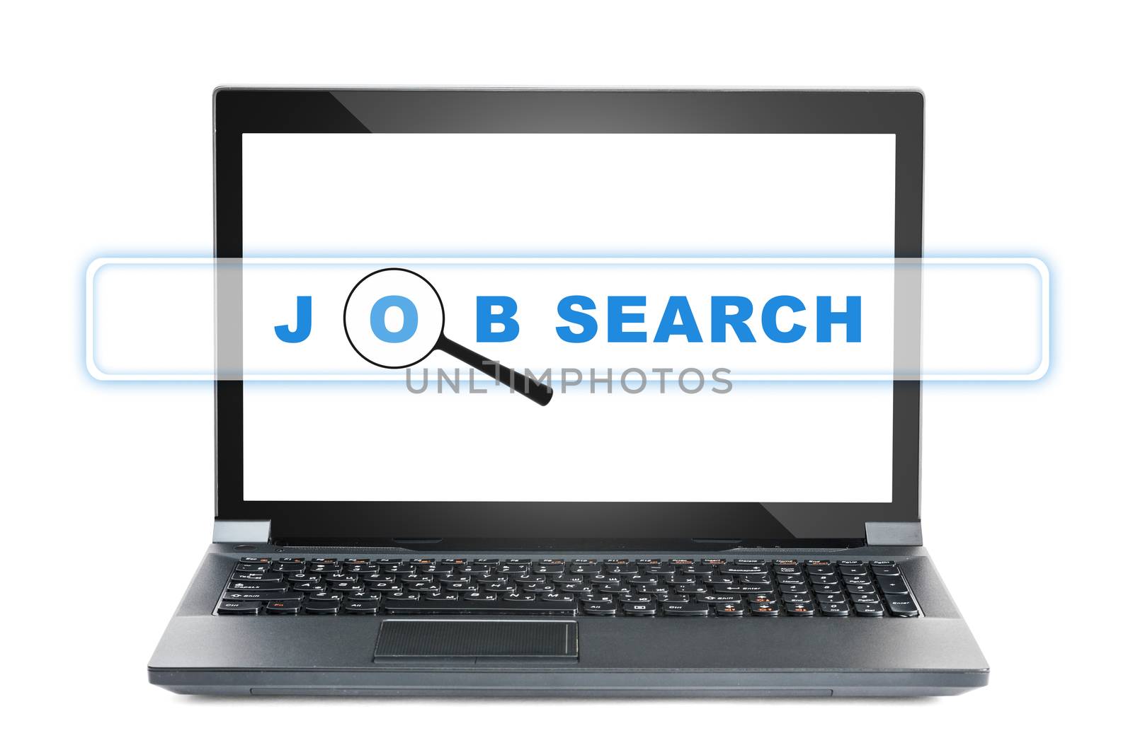 Black laptop with browser by cherezoff