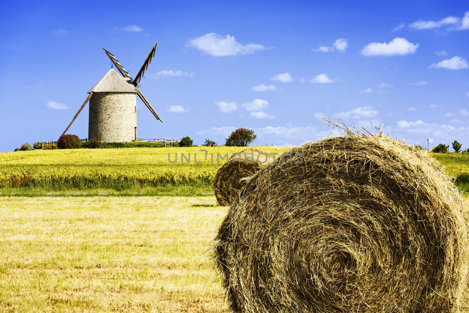 France, the Moidrey windmill in Pontorson in Normandie