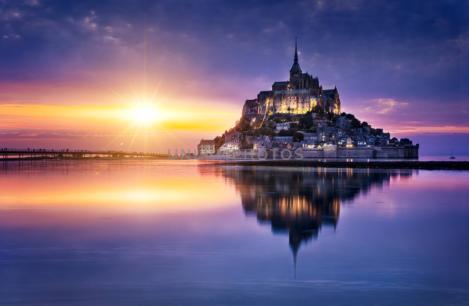 Le Mont-Saint-Michel in the twilight