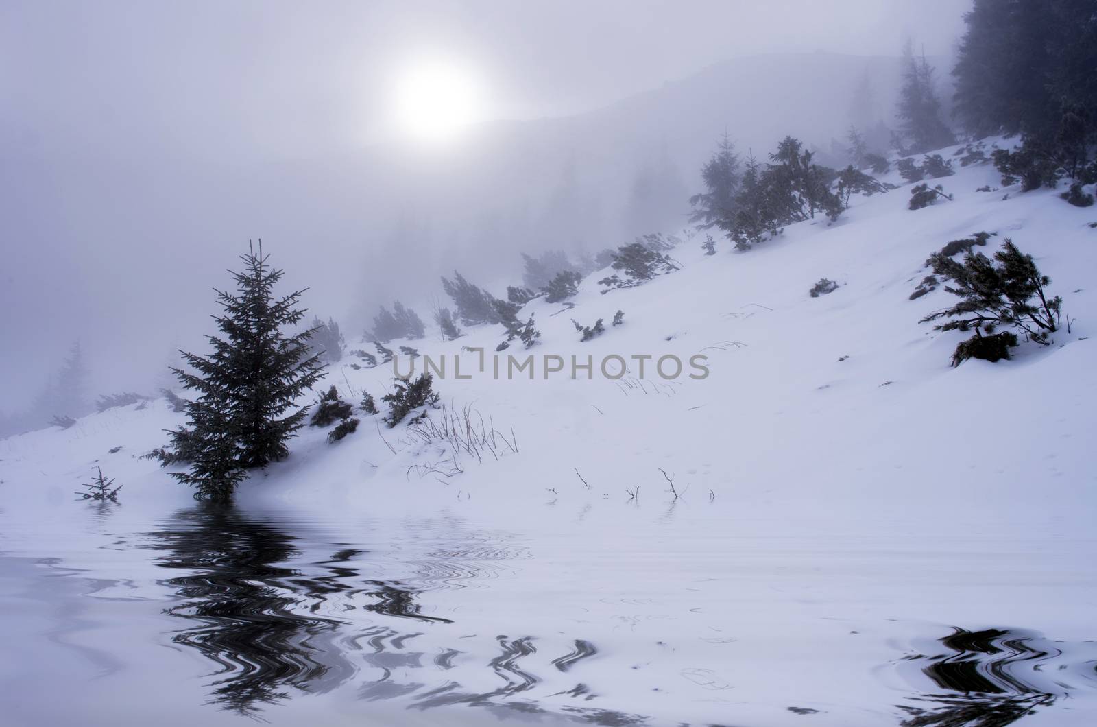 winter calm mountain landscape by dolnikow