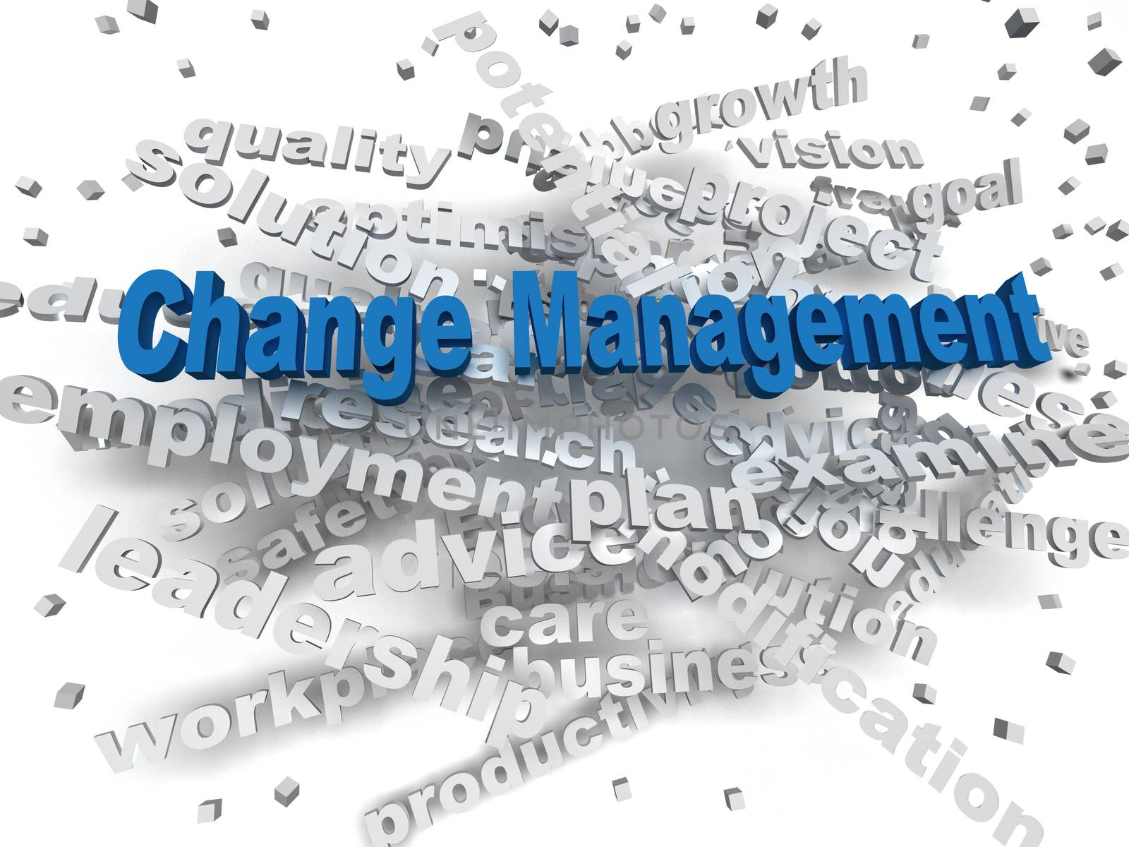 3d image Change Management word cloud concept by dacasdo