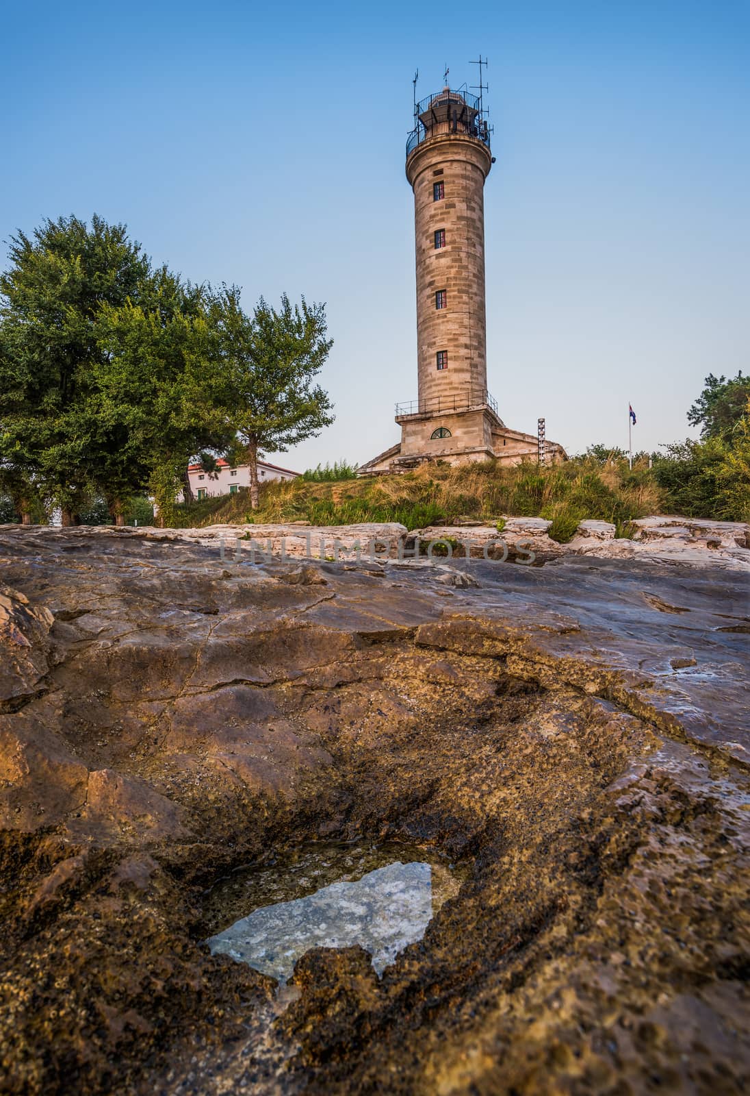 Savudija Lighthouse on the Coast, the Most Western Point of the Balkans Peninsula and the Oldest Lighthouse in Croatia (Built 1818)