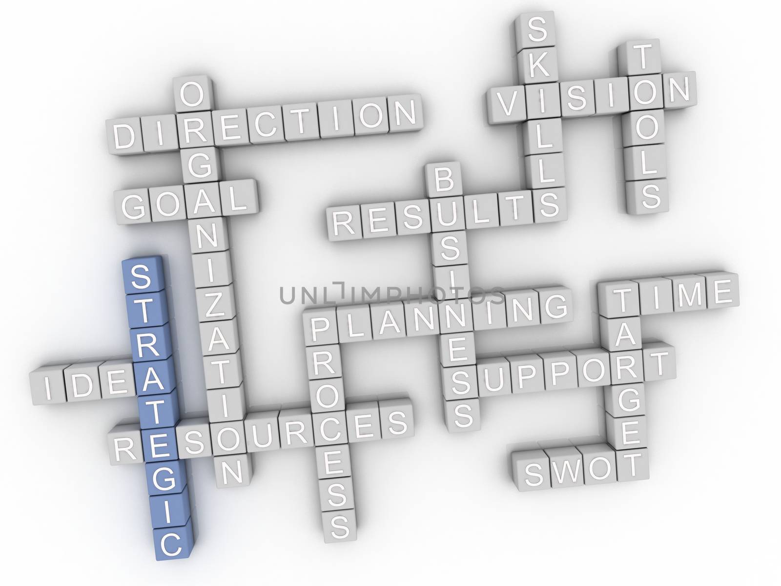 3d image Strategic word cloud concept by dacasdo