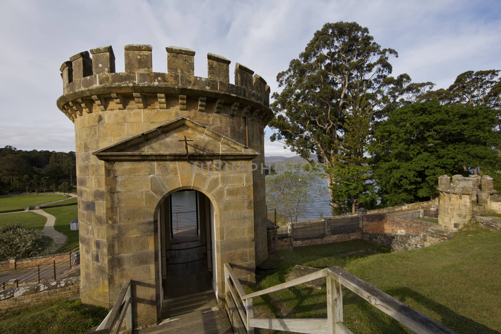 Castle Lookout Over the Boats on the Water, Port Arthur, Tasmania, Australia